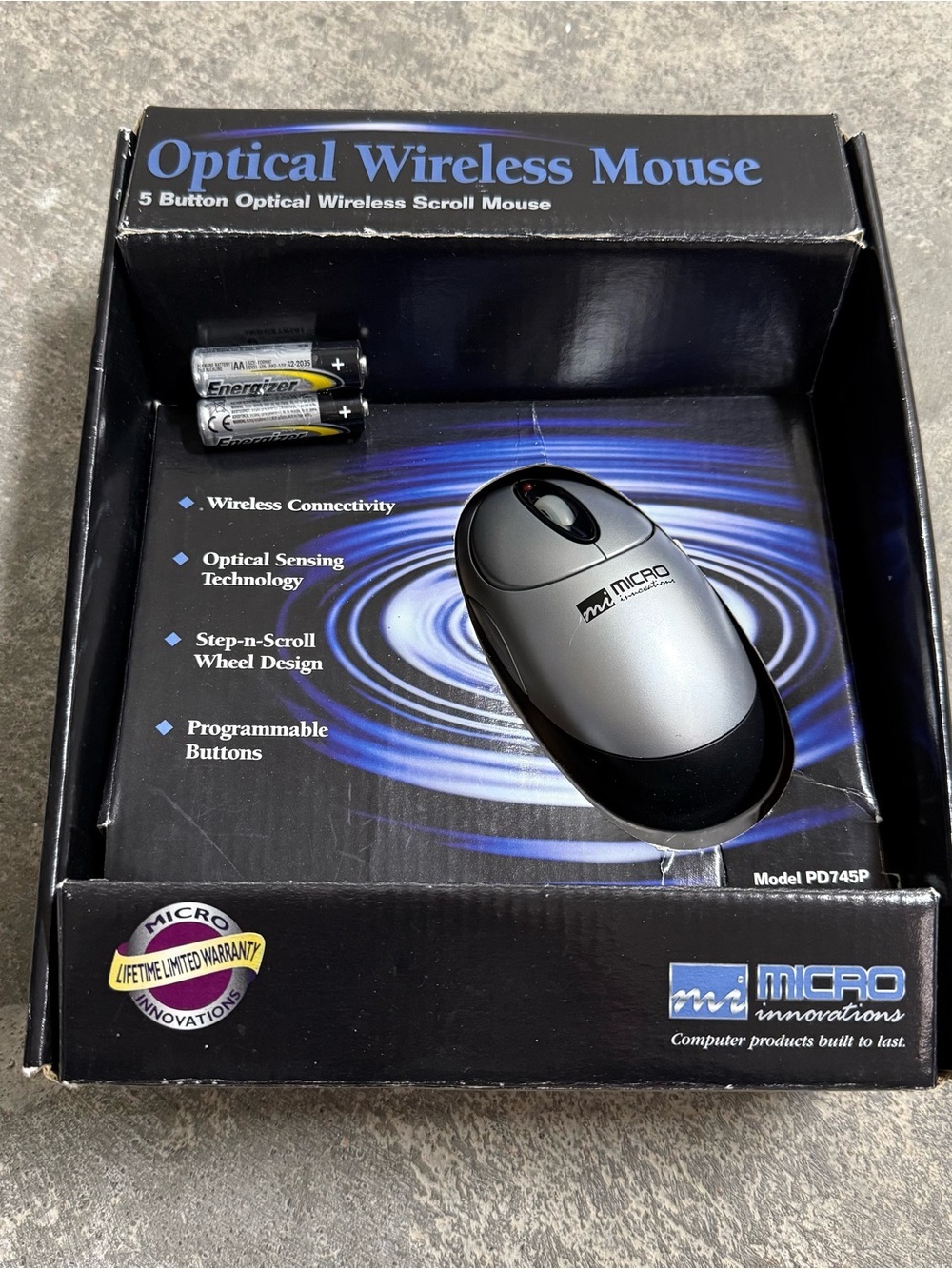 NOS Micro Innovations PD745P Optical Wireless Mouse Windows XP - Picture 4 of 8